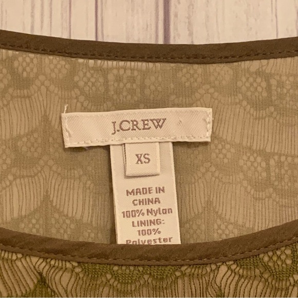 J. Crew Brown and Tan Lace Short Sleeve Blouse Top Size XS - Picture 3 of 3